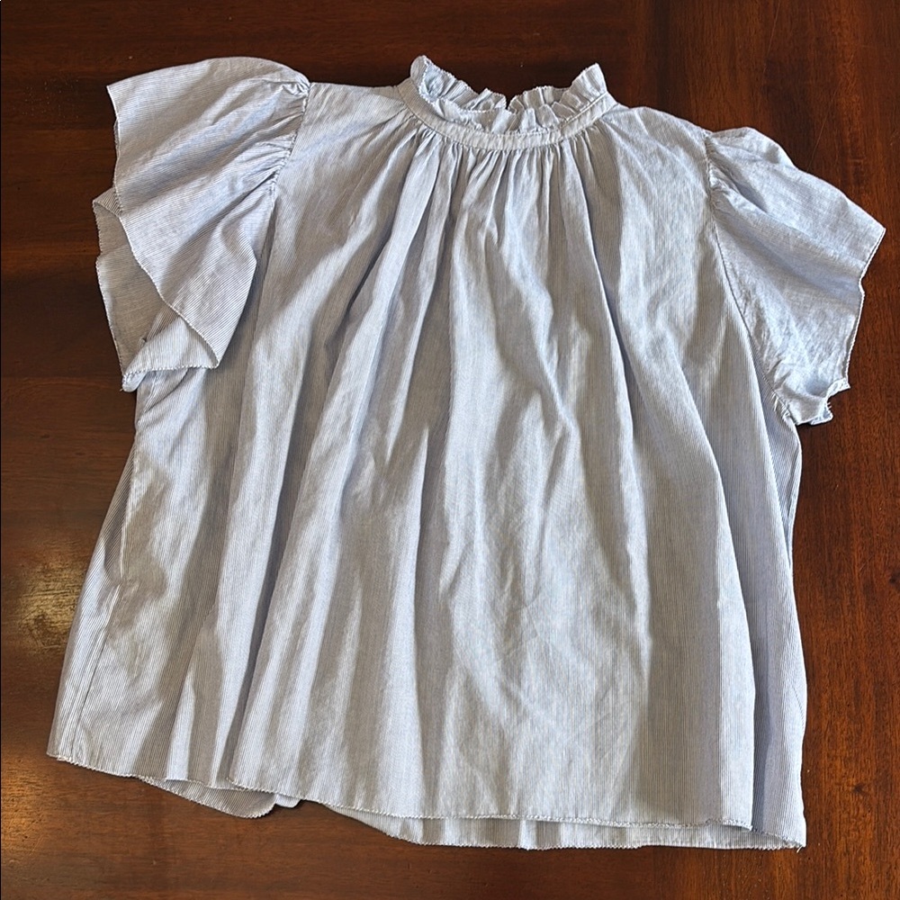 Trovata blue and white stripe blouse top size small